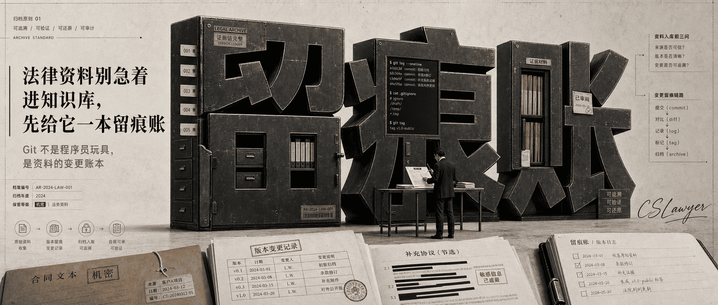 法律资料别急着进知识库，先给它一本留痕账封面图