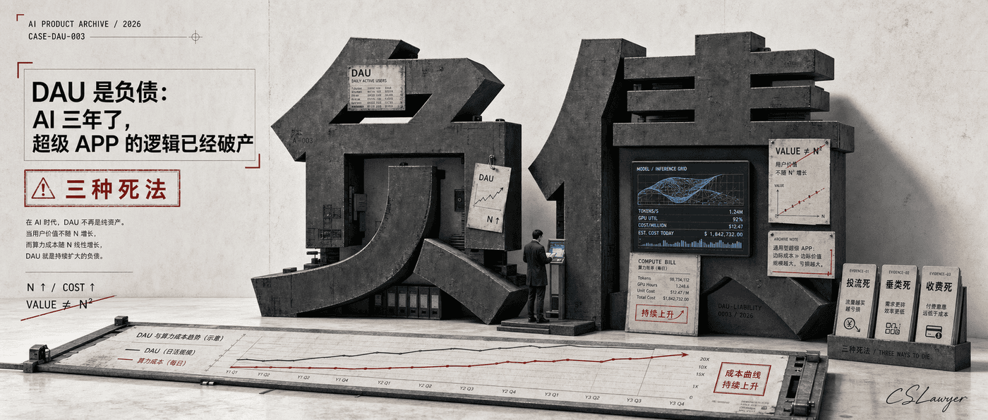 DAU 是负债：AI 三年了，超级 APP 的逻辑已经破产封面图