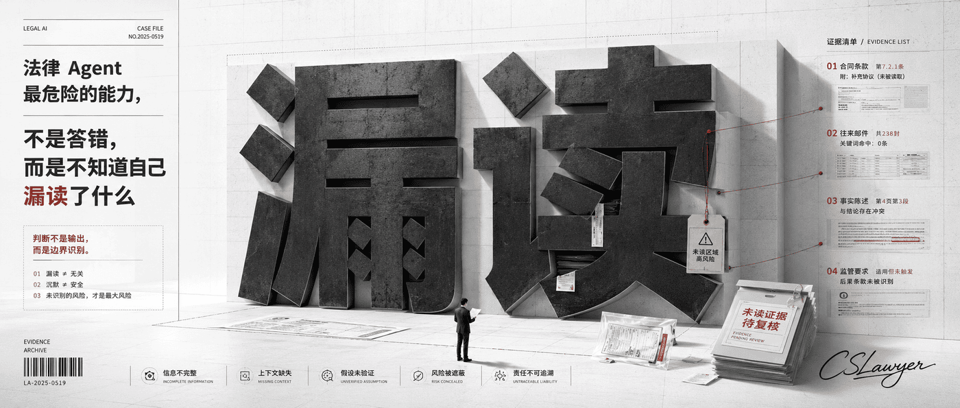 法律 Agent 最危险的能力，不是答错，而是不知道自己漏读了什么封面图